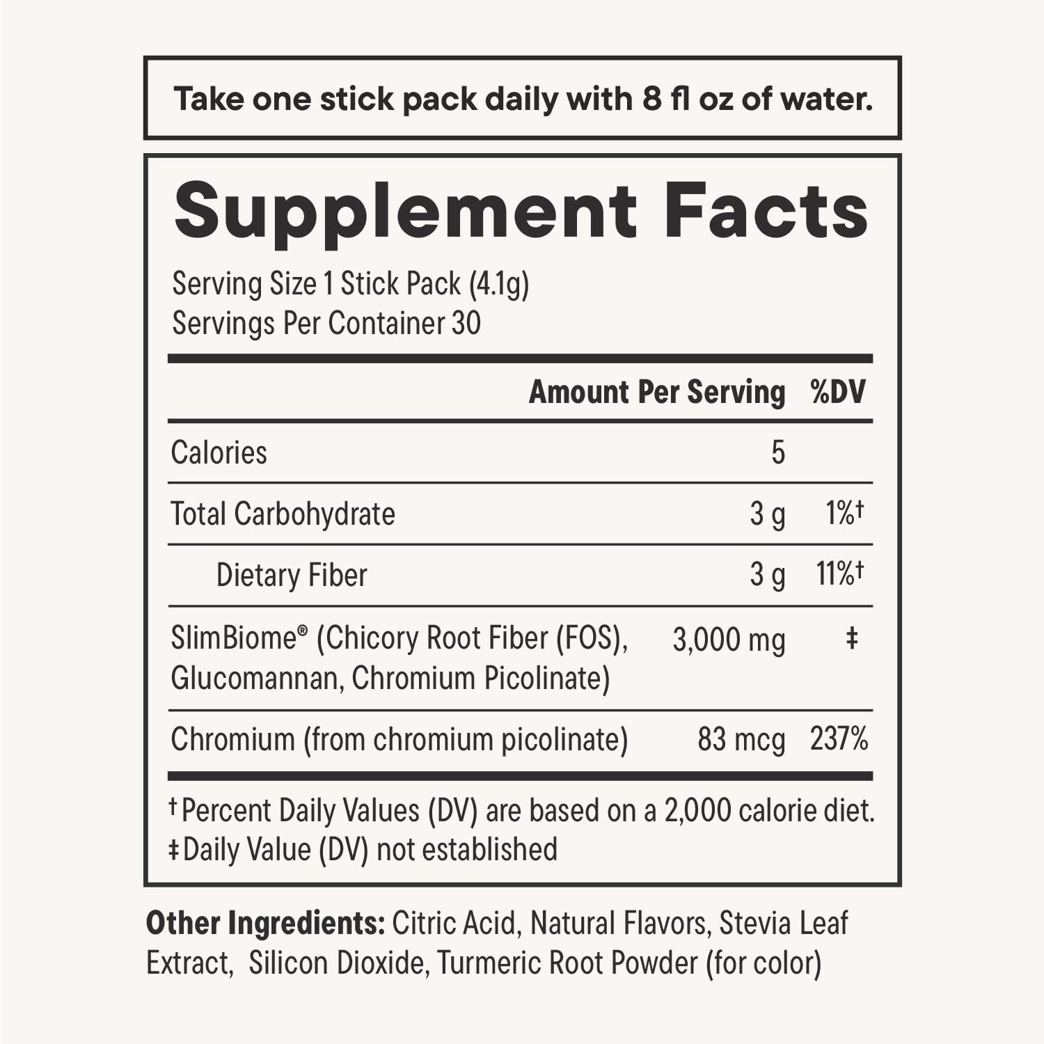 Daily Nouri Probiotic Supplement stickpack on a kitchen counter