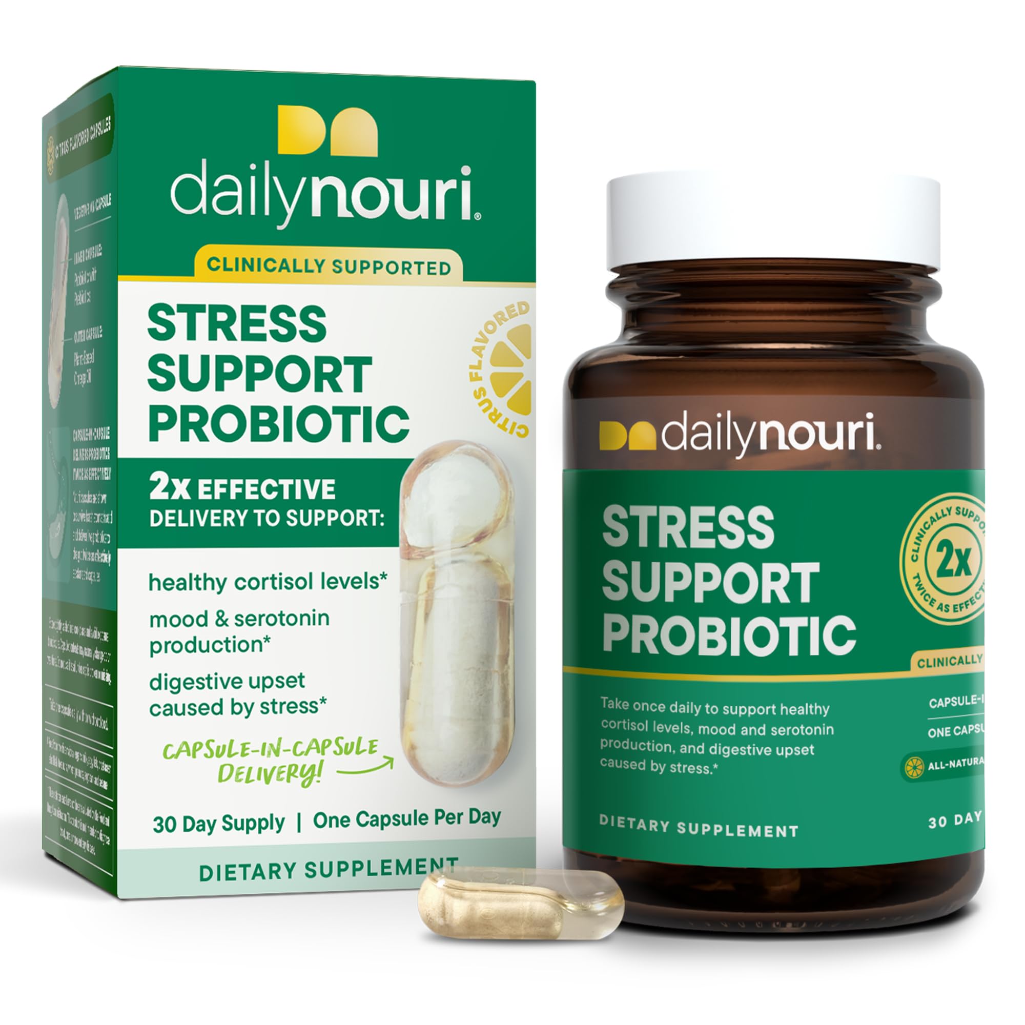 Daily Nouri Stress Probiotic 30 Count front view