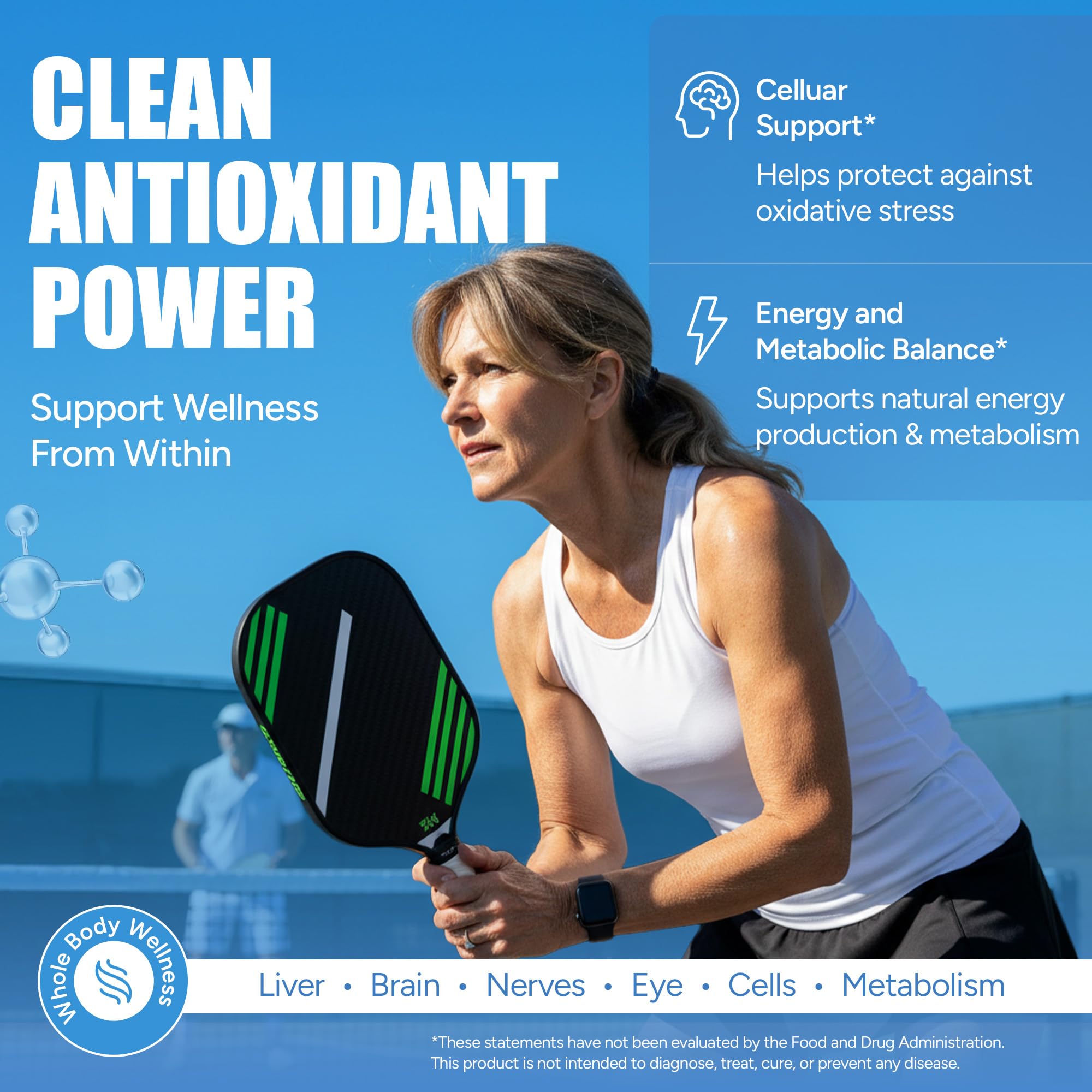daily wellness Alpha Lipoic Acid supplement with measuring spoon