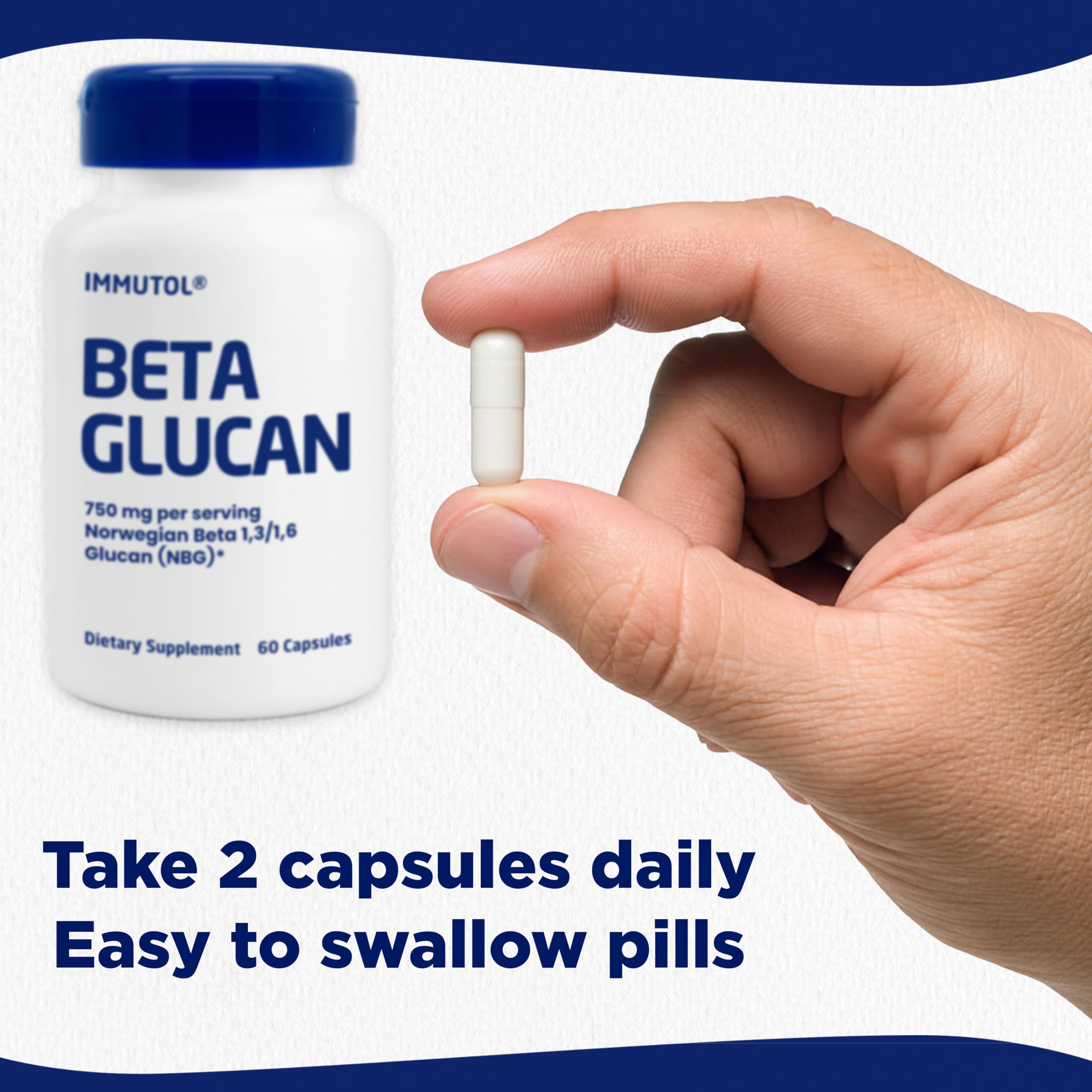 daily wellness Beta Glucan Supplement packaging dimensions