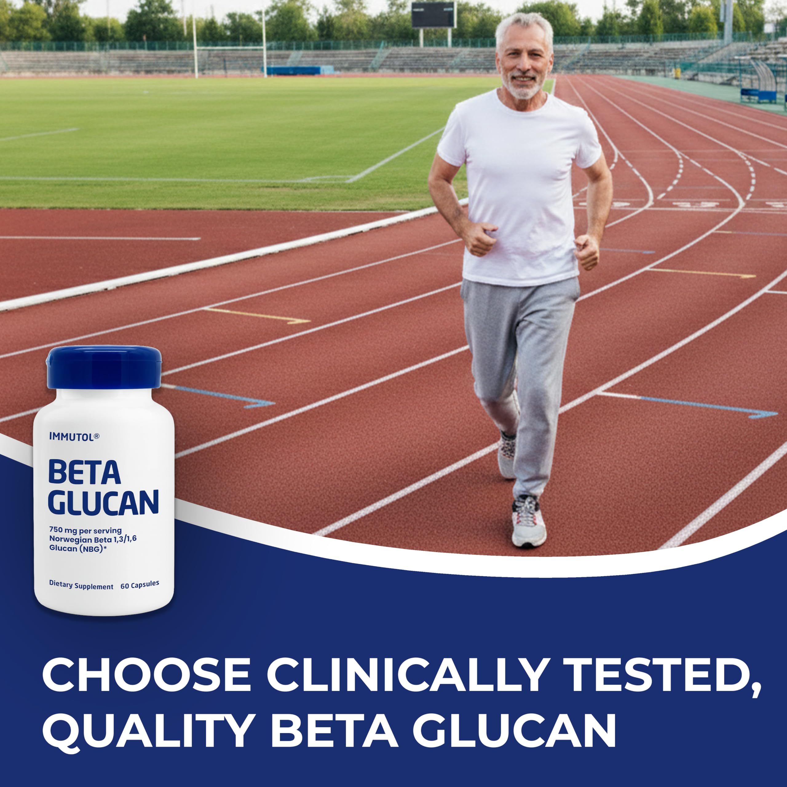 daily wellness Beta Glucan Supplement top view of open bottle