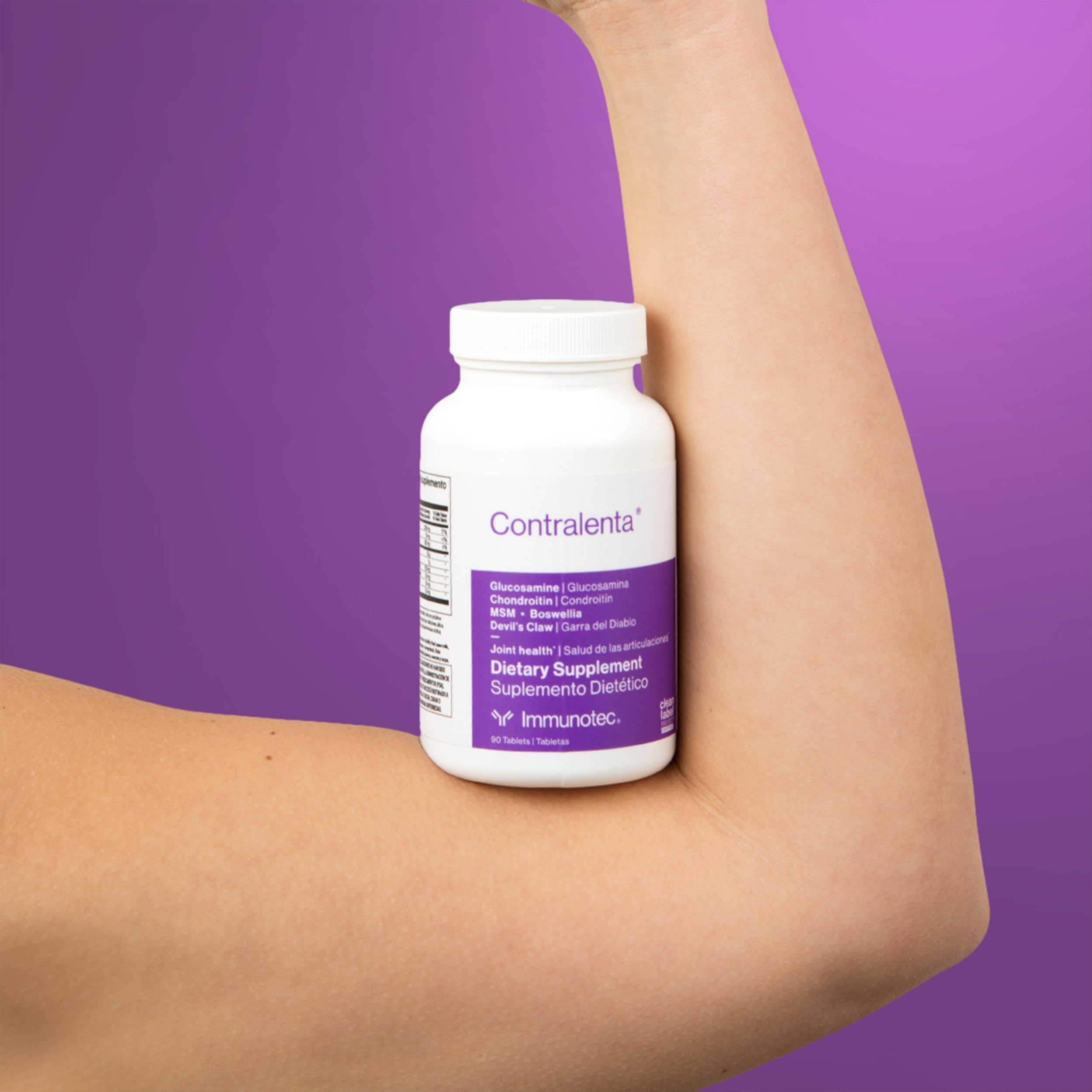 daily wellness Contralenta Chondroitin Supplement back view with dosage information