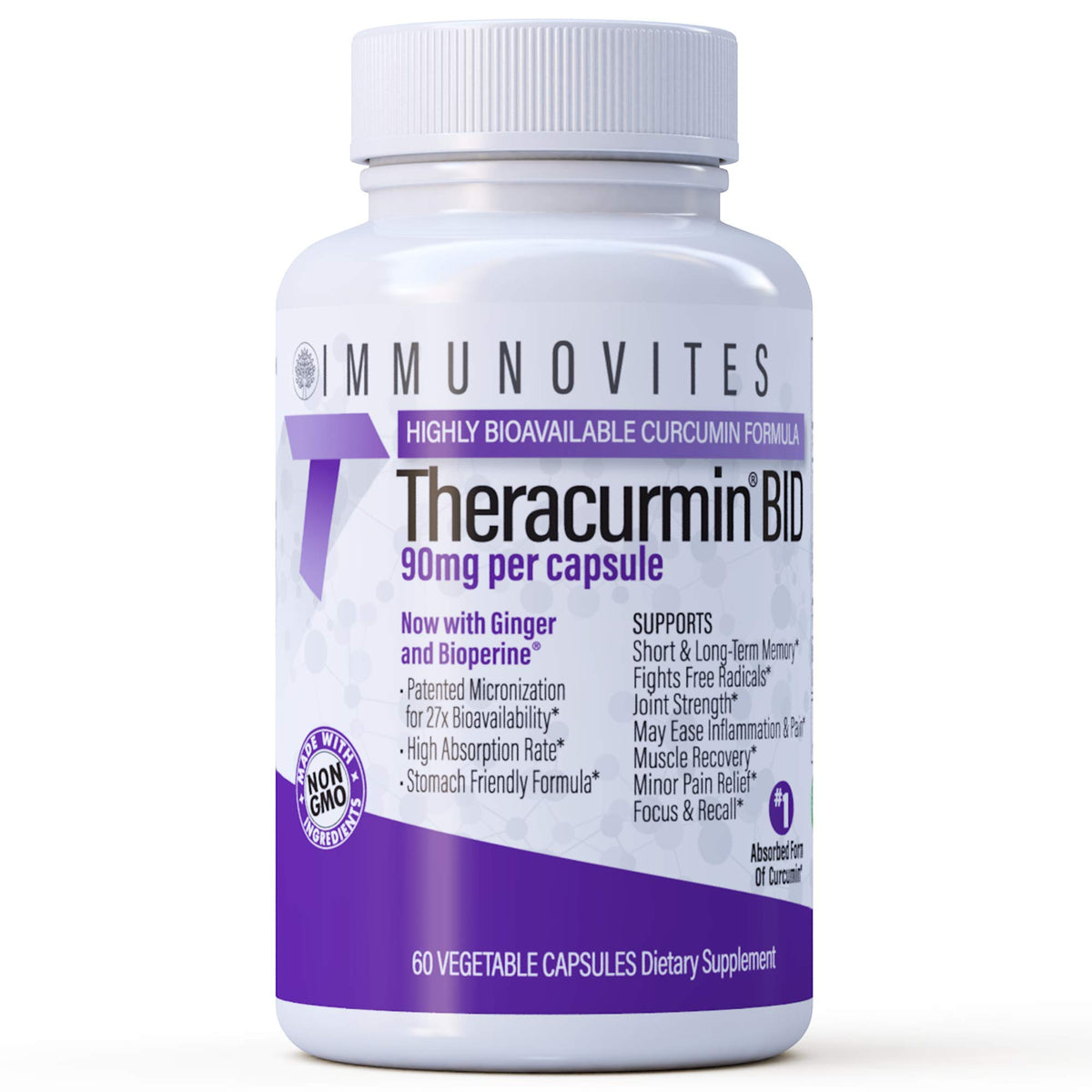 daily wellness Curcumin Supplement front view with packaging