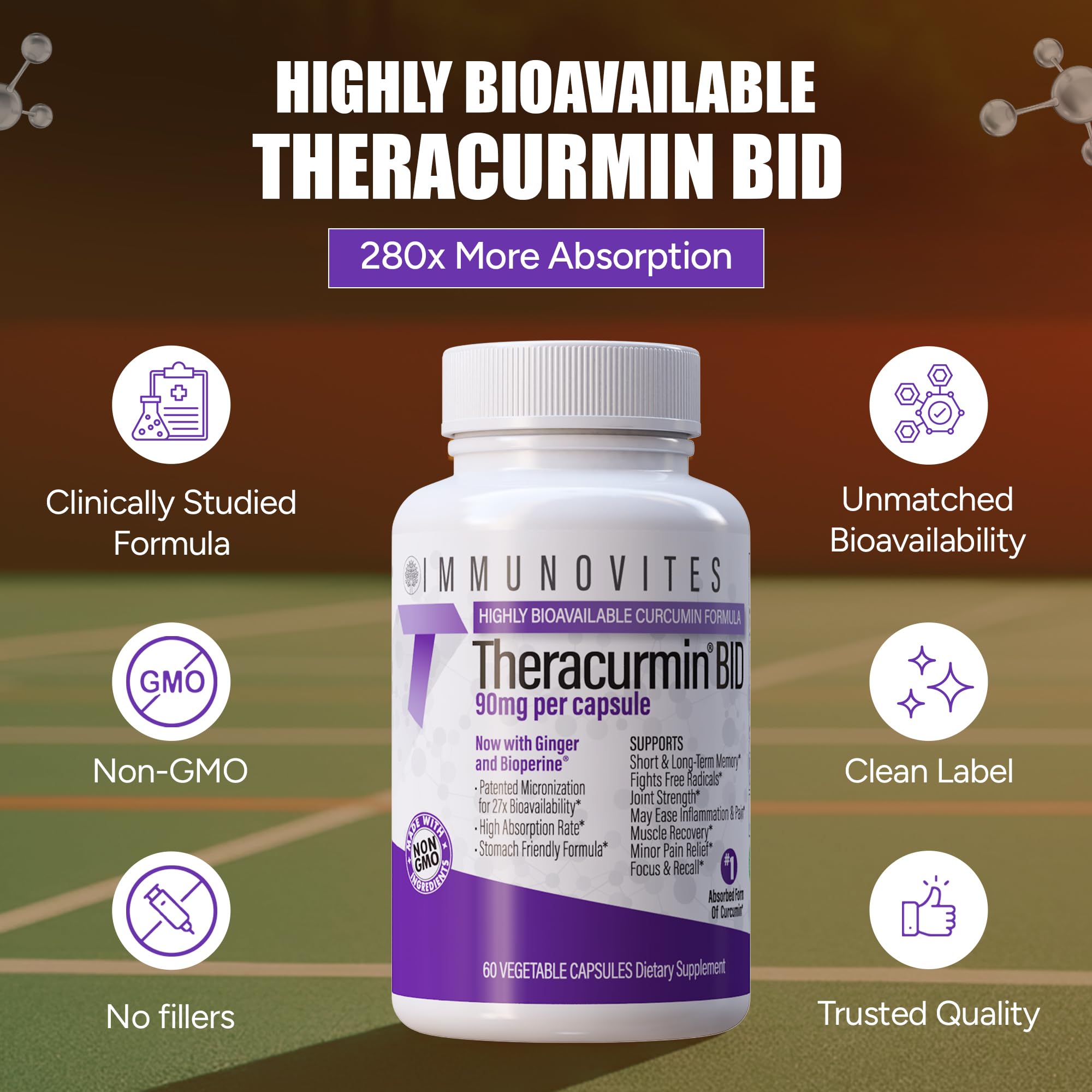 daily wellness Curcumin Supplement side view of packaging