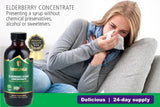 daily wellness Elderberry Syrup 120ml bottle with goblet for dosage