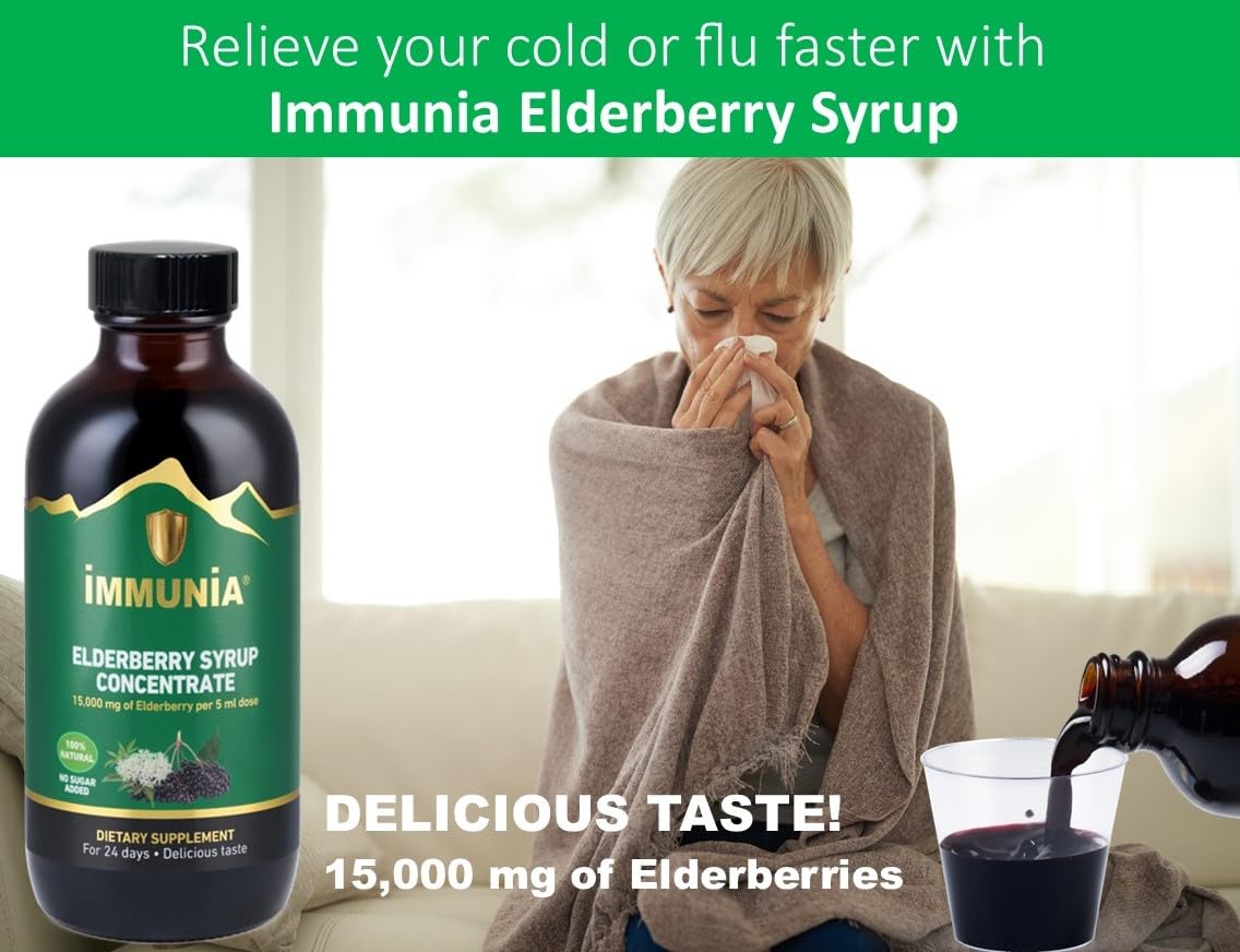 daily wellness Elderberry Syrup 120ml on a kitchen counter