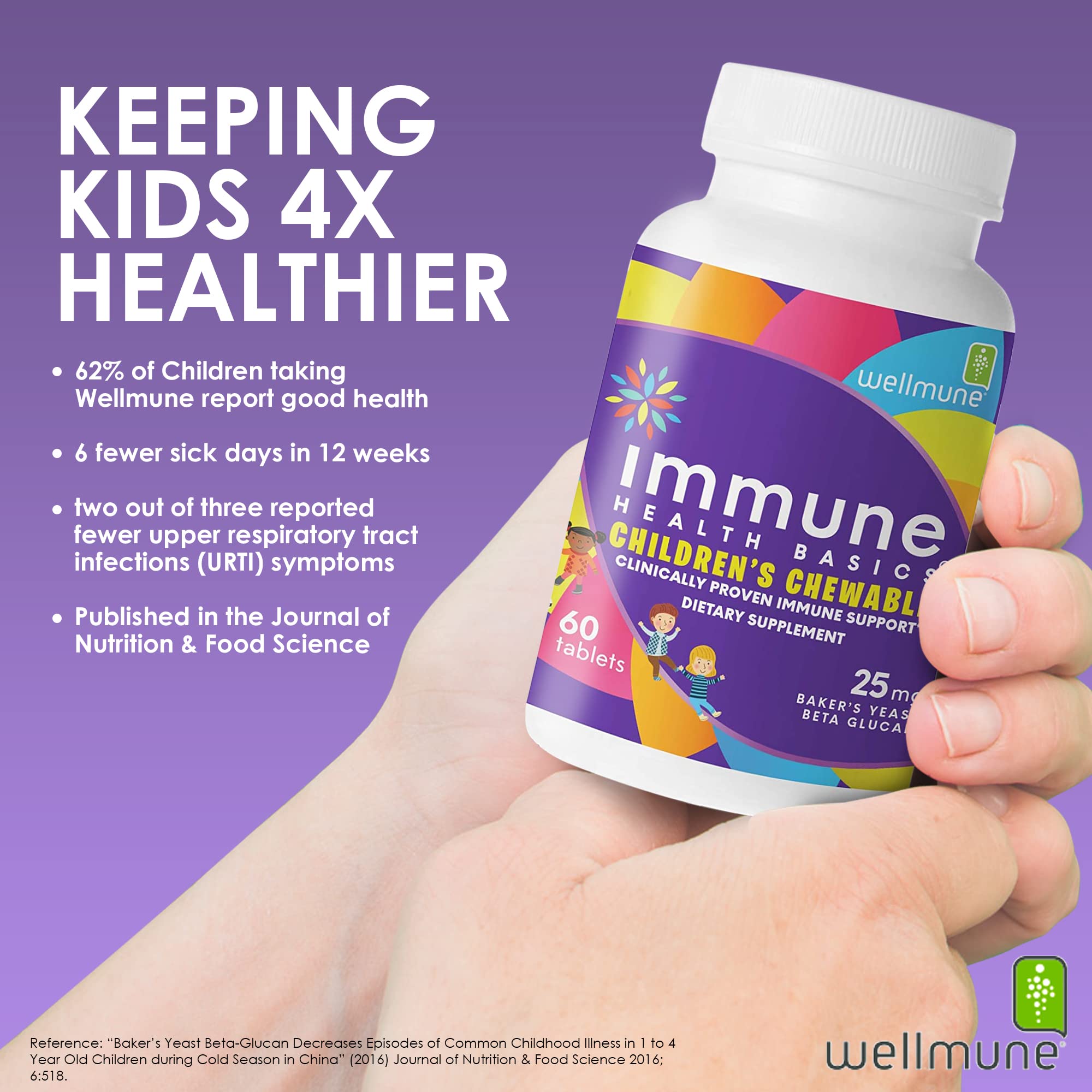daily wellness Health Basics Children's Chewable Tablets back view with ingredients