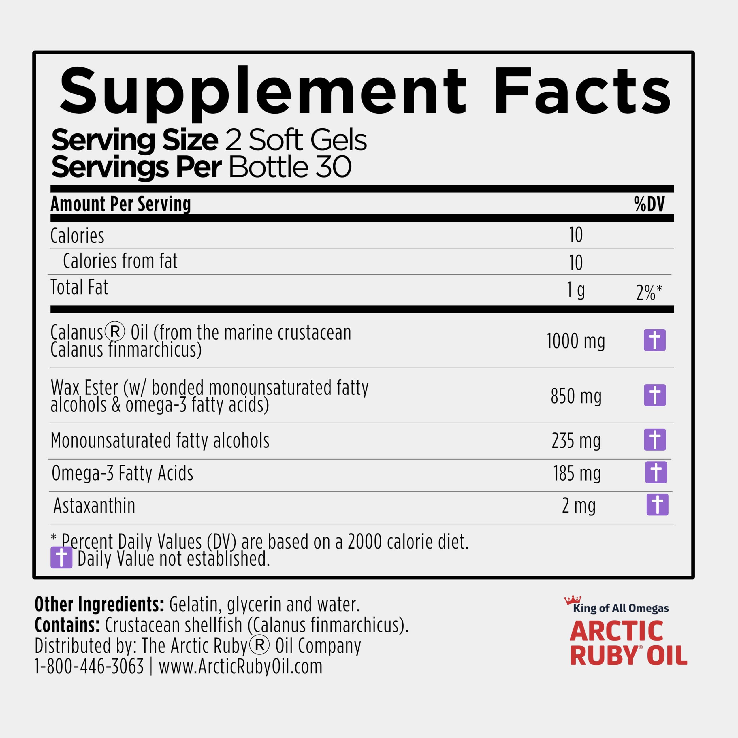 daily wellness Omega-3 Calanus Oil Capsules ingredients list
