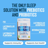 daily wellness Sleep Quick Gummies in a lifestyle setting on a bedside table
