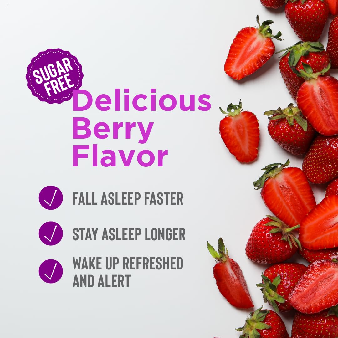 daily wellness Sleep Quick Melts on a table with berries