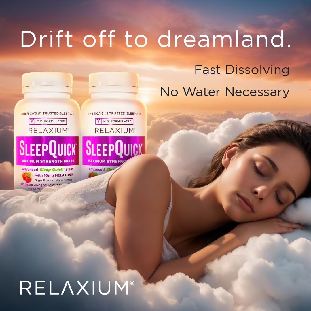 daily wellness Sleep Quick Melts with a glass of water