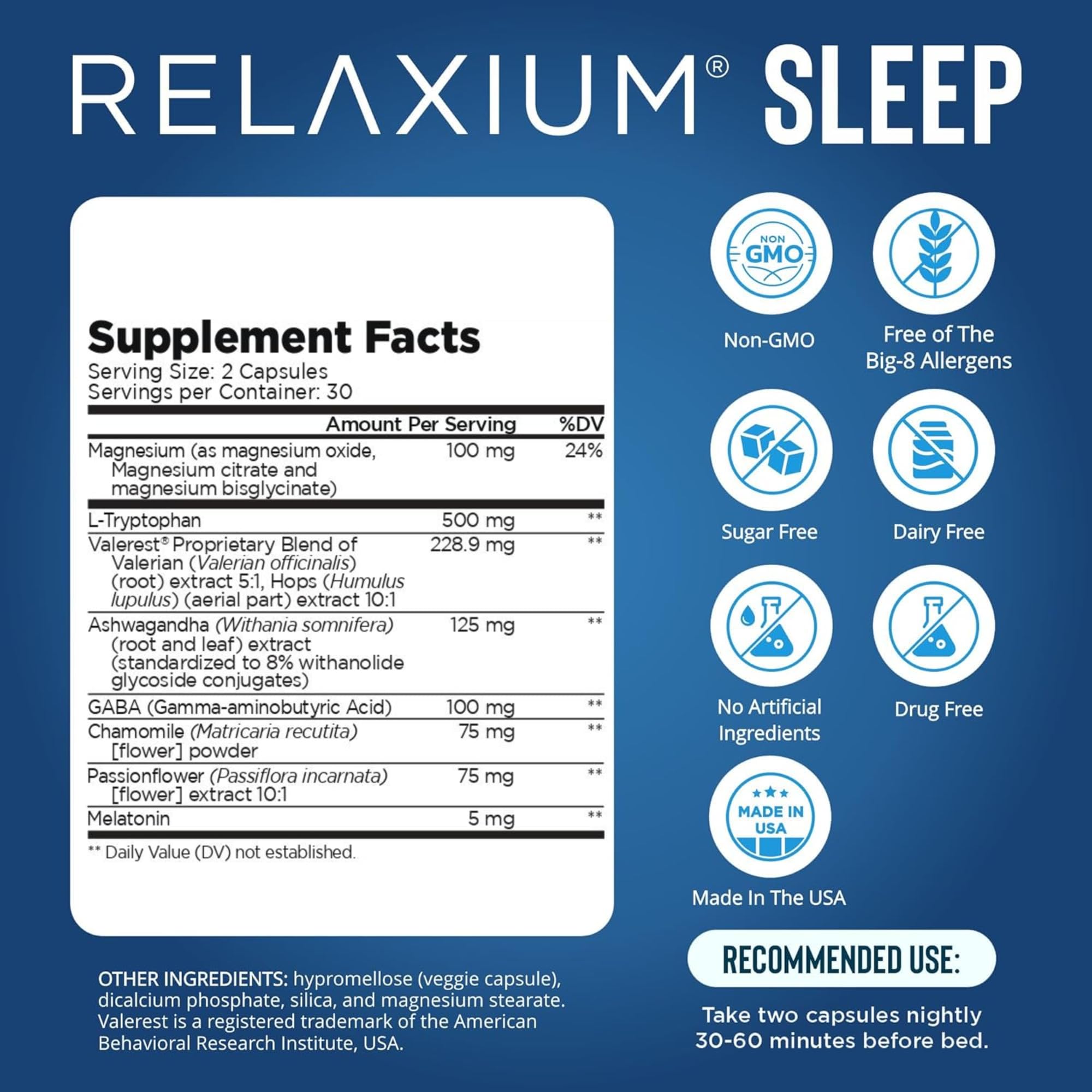 daily wellness Sleep supplement bottle side view