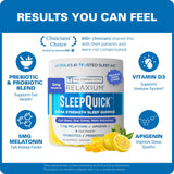 daily wellness SleepQuick Gummies showing nutritional information
