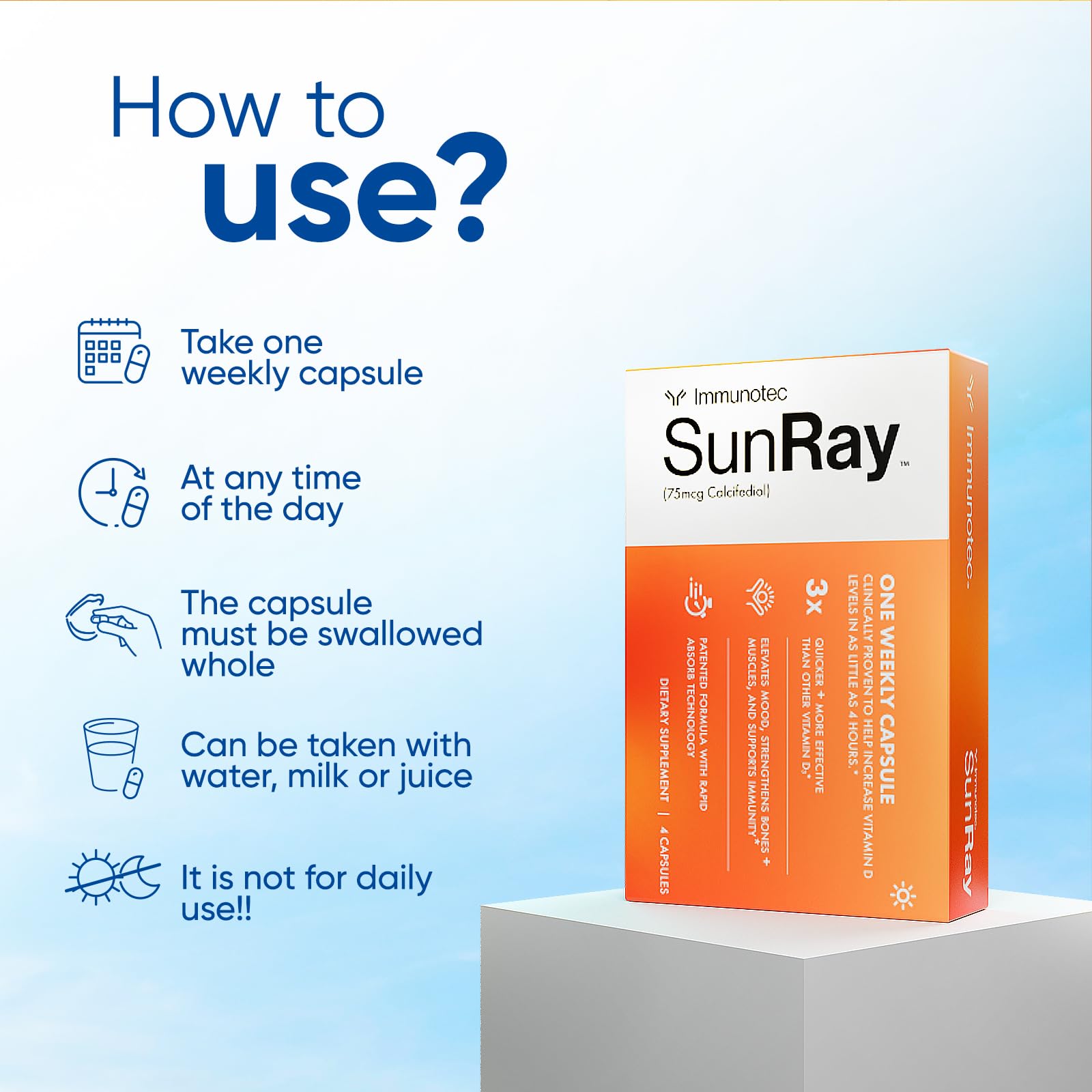 daily wellness SUNRAY Vitamin D Supplement packaging
