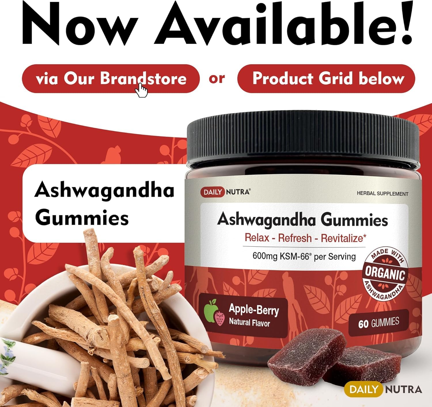 DailyNutra KSM-66 Ashwagandha Capsules 600mg in a hand