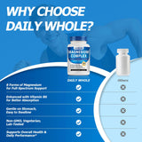 DailyWhole Magnesium Capsules 8-in-1 Blend capsules on a wooden surface