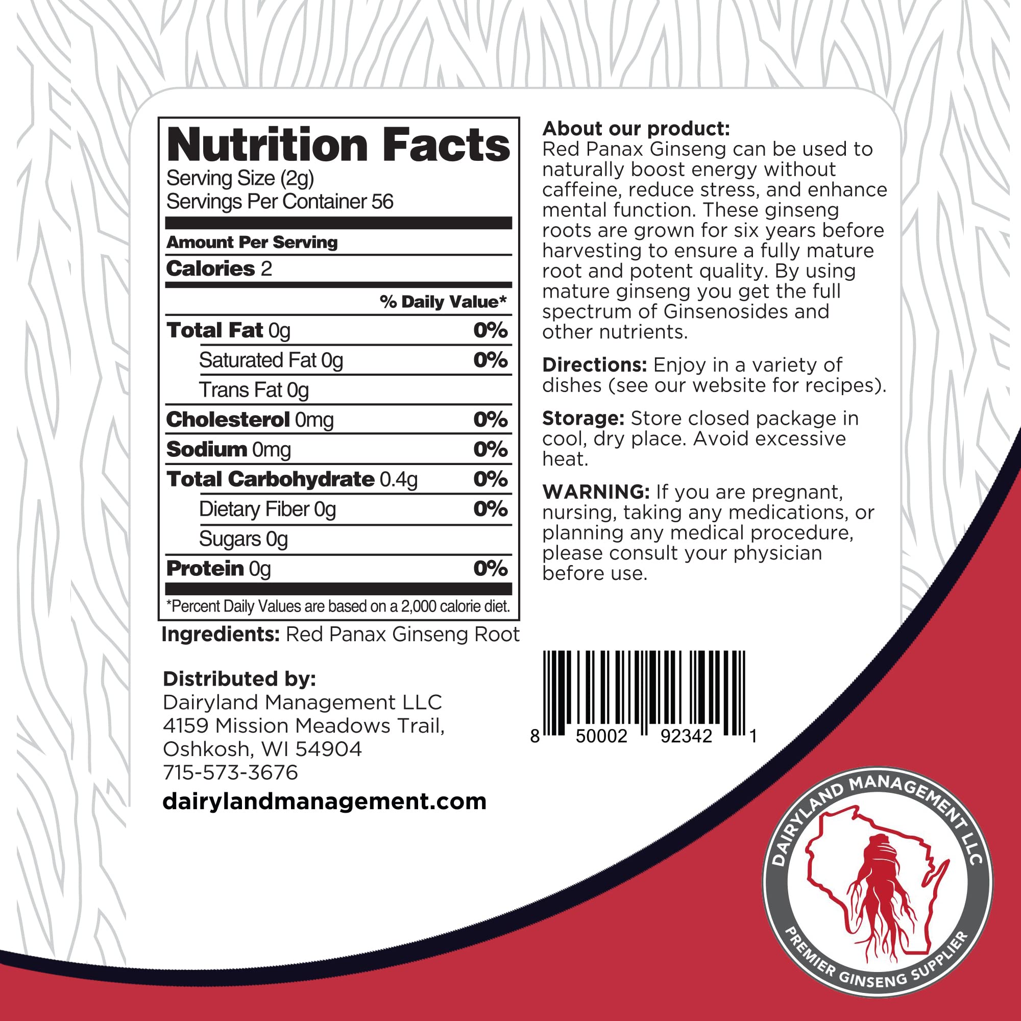 Dairyland Management Korean Red Panax Ginseng Slices in a recipe preparation