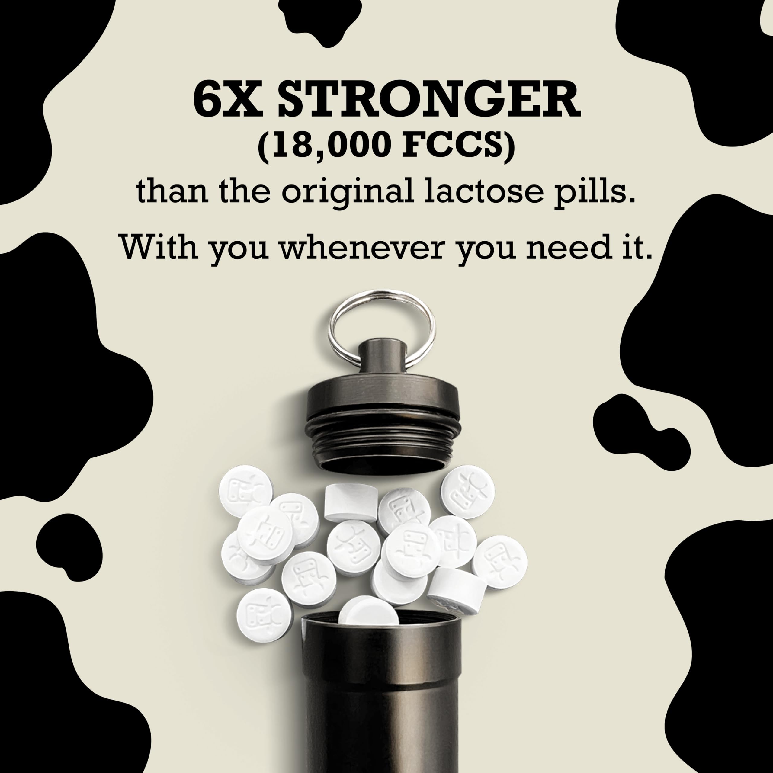 DairyPill lactase enzyme supplement bottle side view