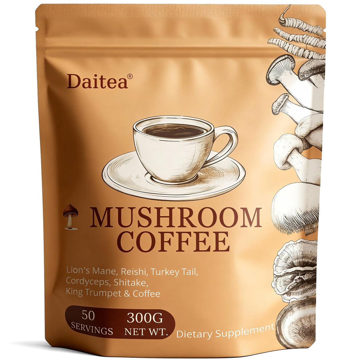Daitea Mushroom Coffee Blend 322g front view