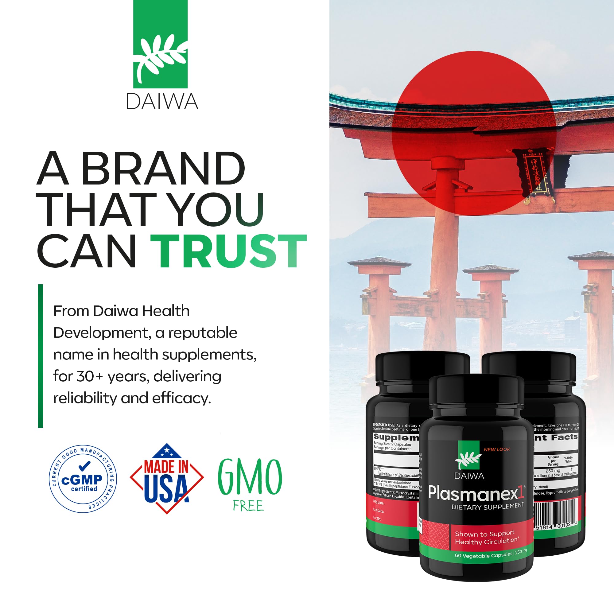 Daiwa Health Development Krill Oil Supplement capsules in a clear glass