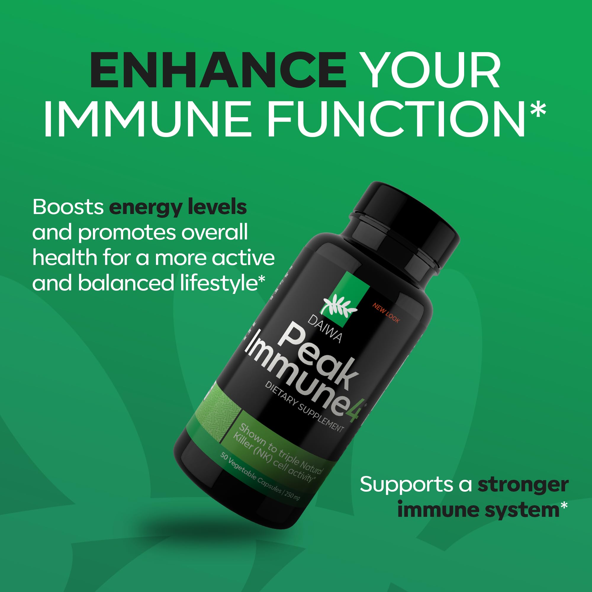 Daiwa PeakImmune4 Mushroom Supplement 1000mg ingredients list