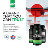 Daiwa PeakImmune4 Mushroom Supplement 1000mg on a wooden table