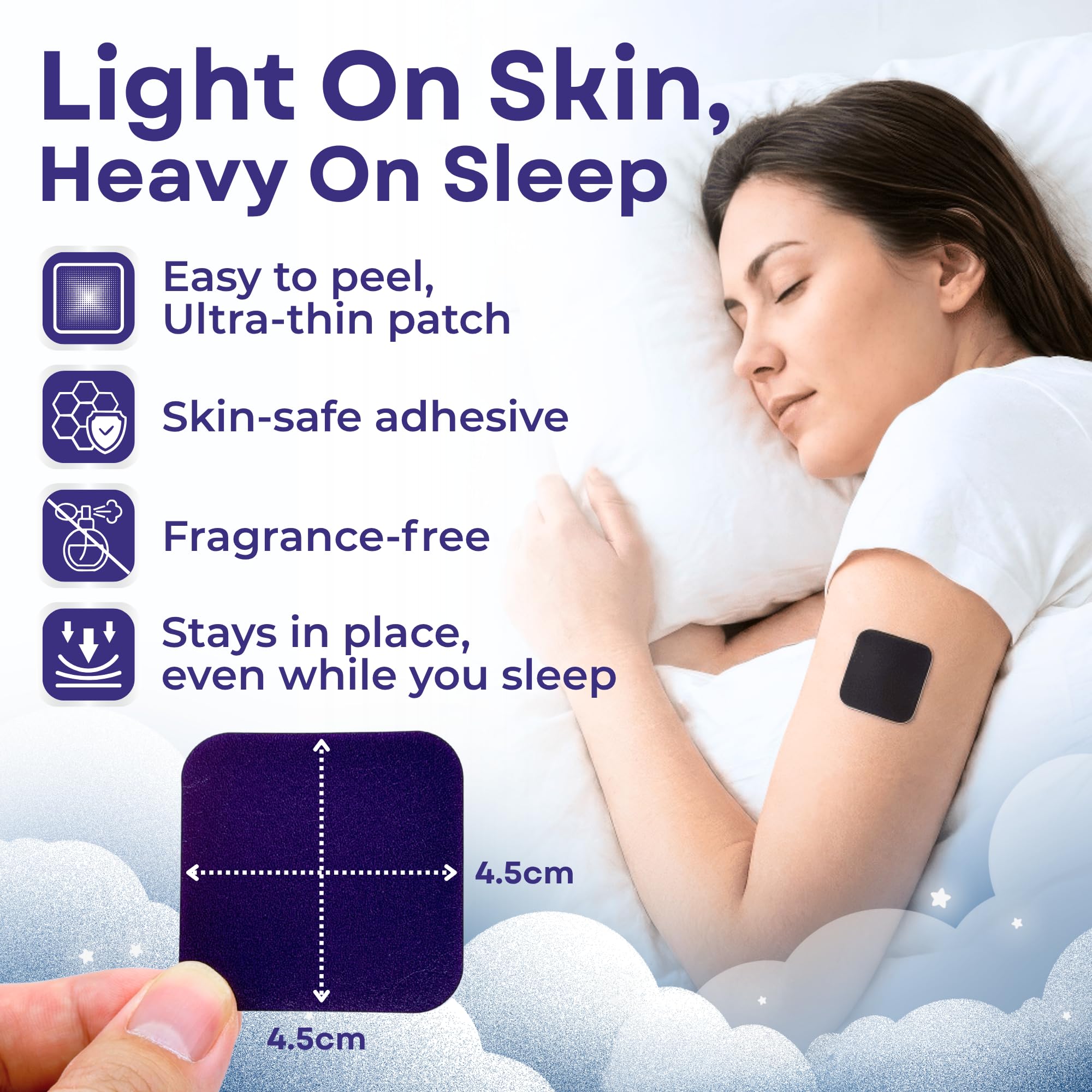 DaliLeo Sleep Patches in a hand, showing size