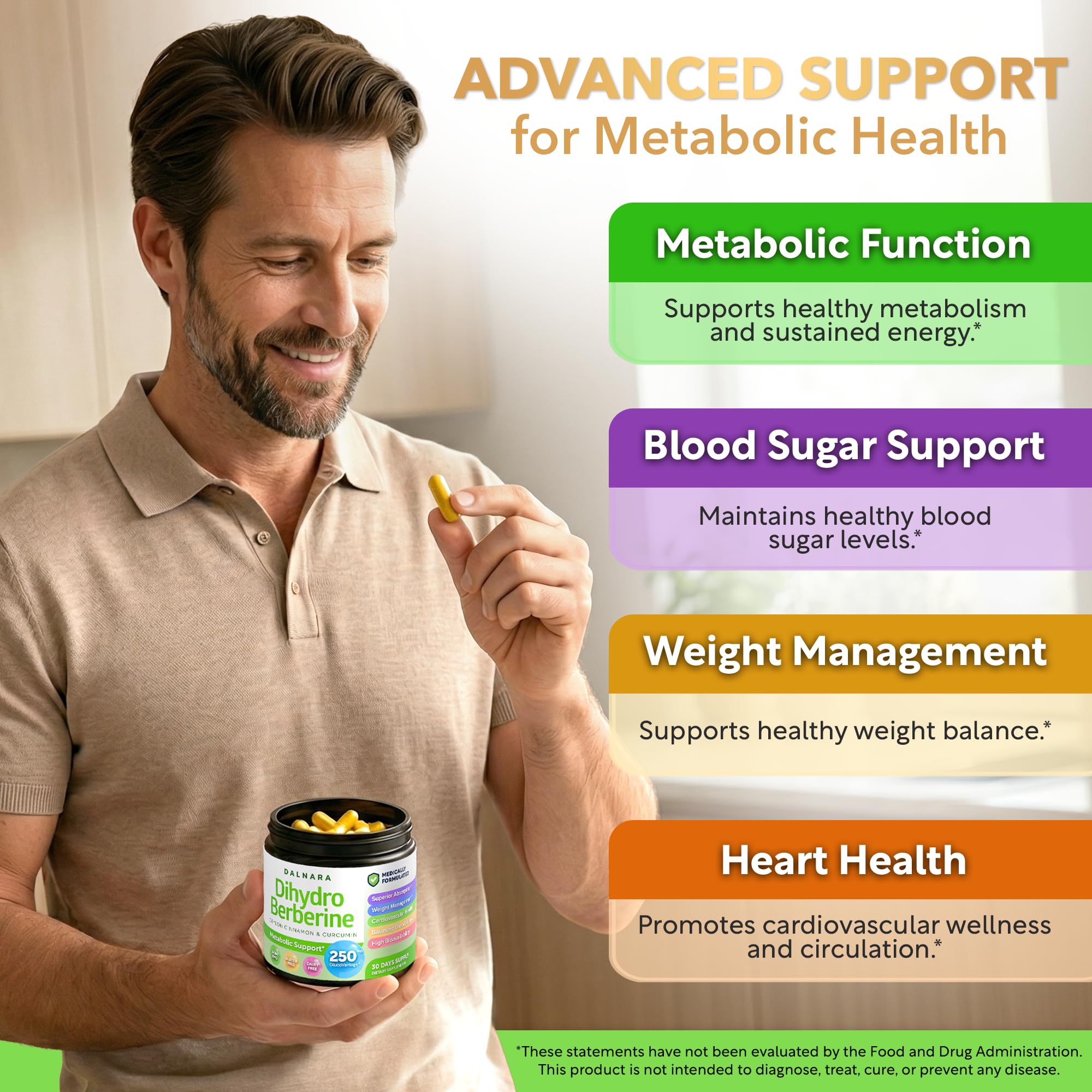 Dalnara Dihydroberberine Capsules 250mg bottle with label