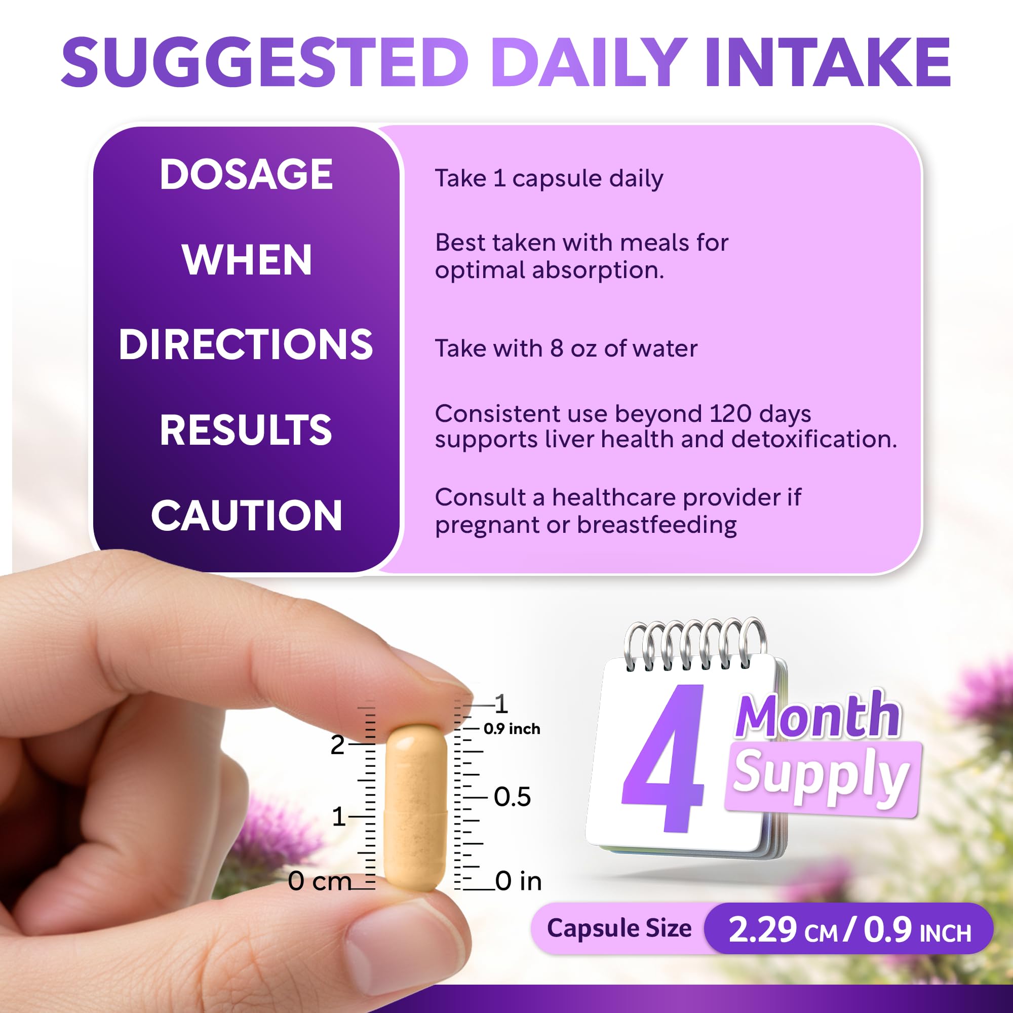 Dalnara Milk Thistle Capsules 80% Silymarin with measuring spoon