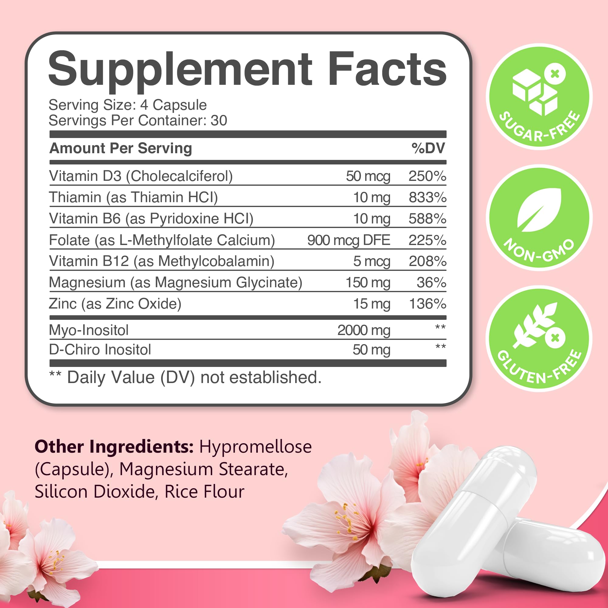 Dalnara Myo-Inositol & D-Chiro Inositol capsules packaging details