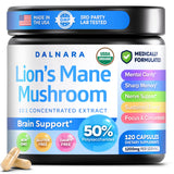 Dalnara Organic Lion's Mane Mushroom Extract 1200mg capsules front view