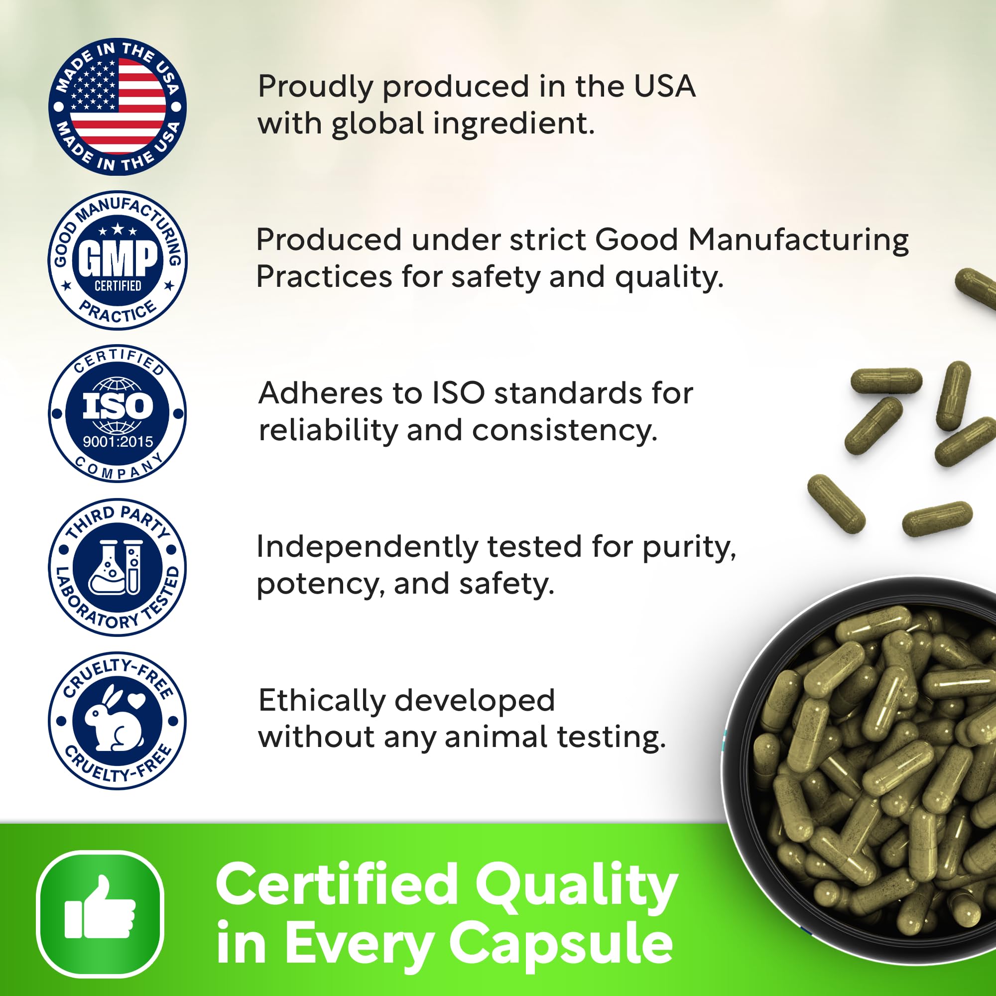 Dalnara Organic Spearmint Capsules 1200mg ingredients list