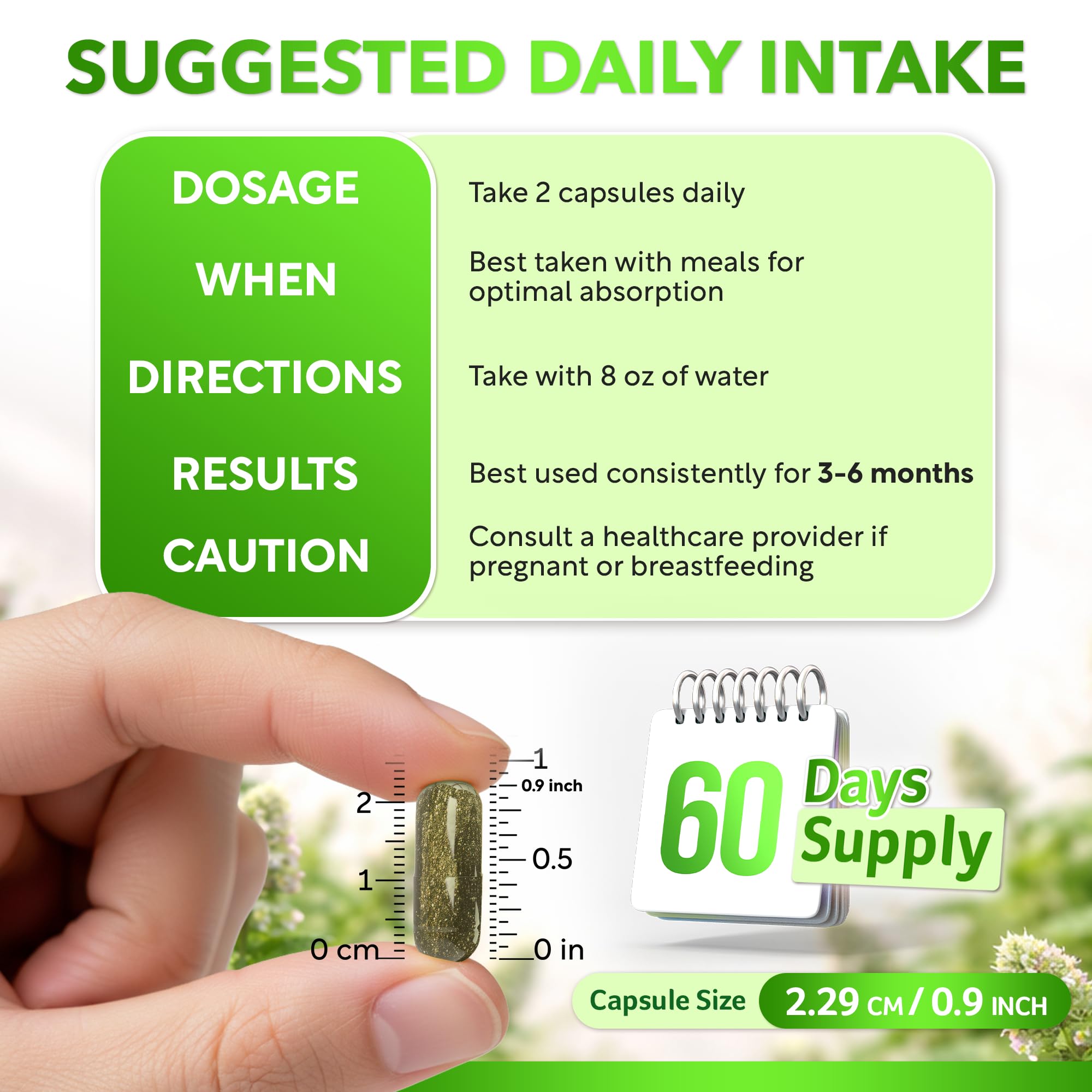 Dalnara Organic Spearmint Capsules 1200mg open bottle