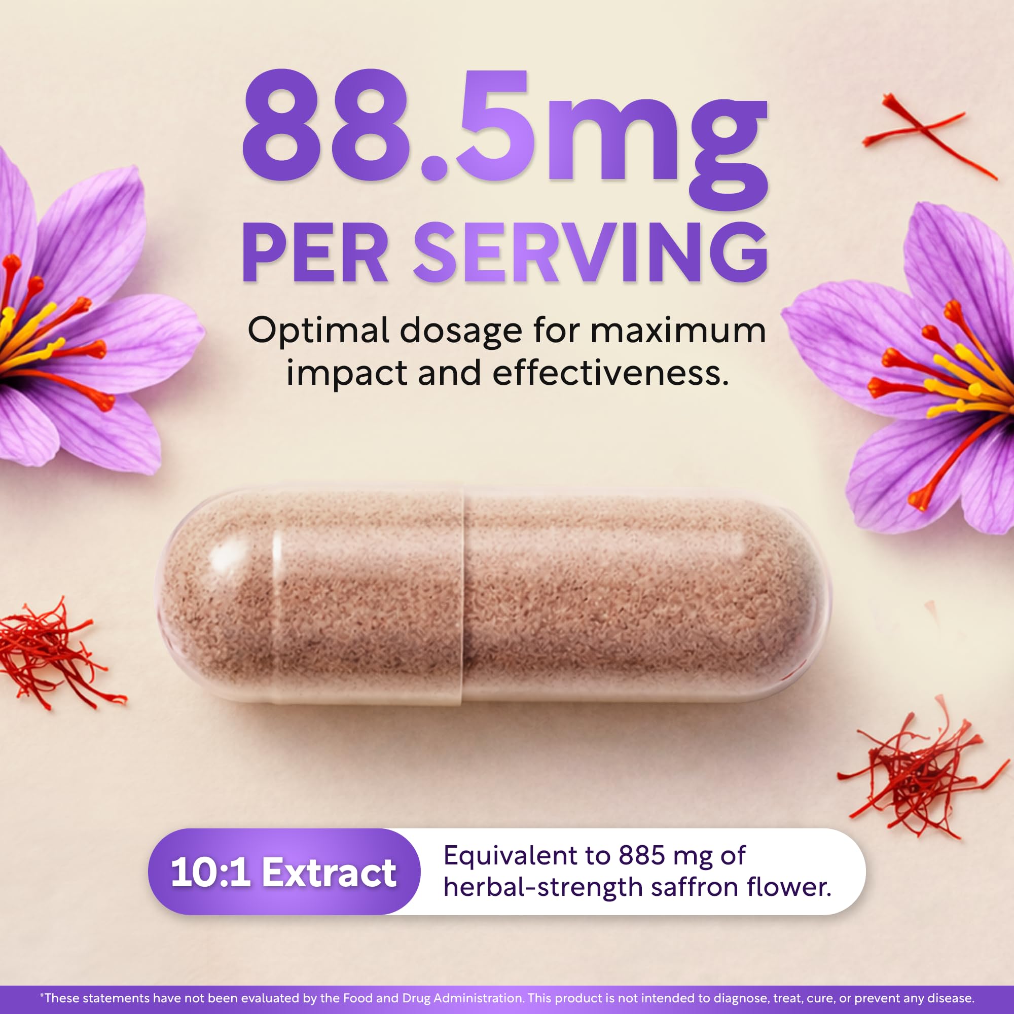 Dalnara Saffron Extract Capsules 88.5mg bottle with label
