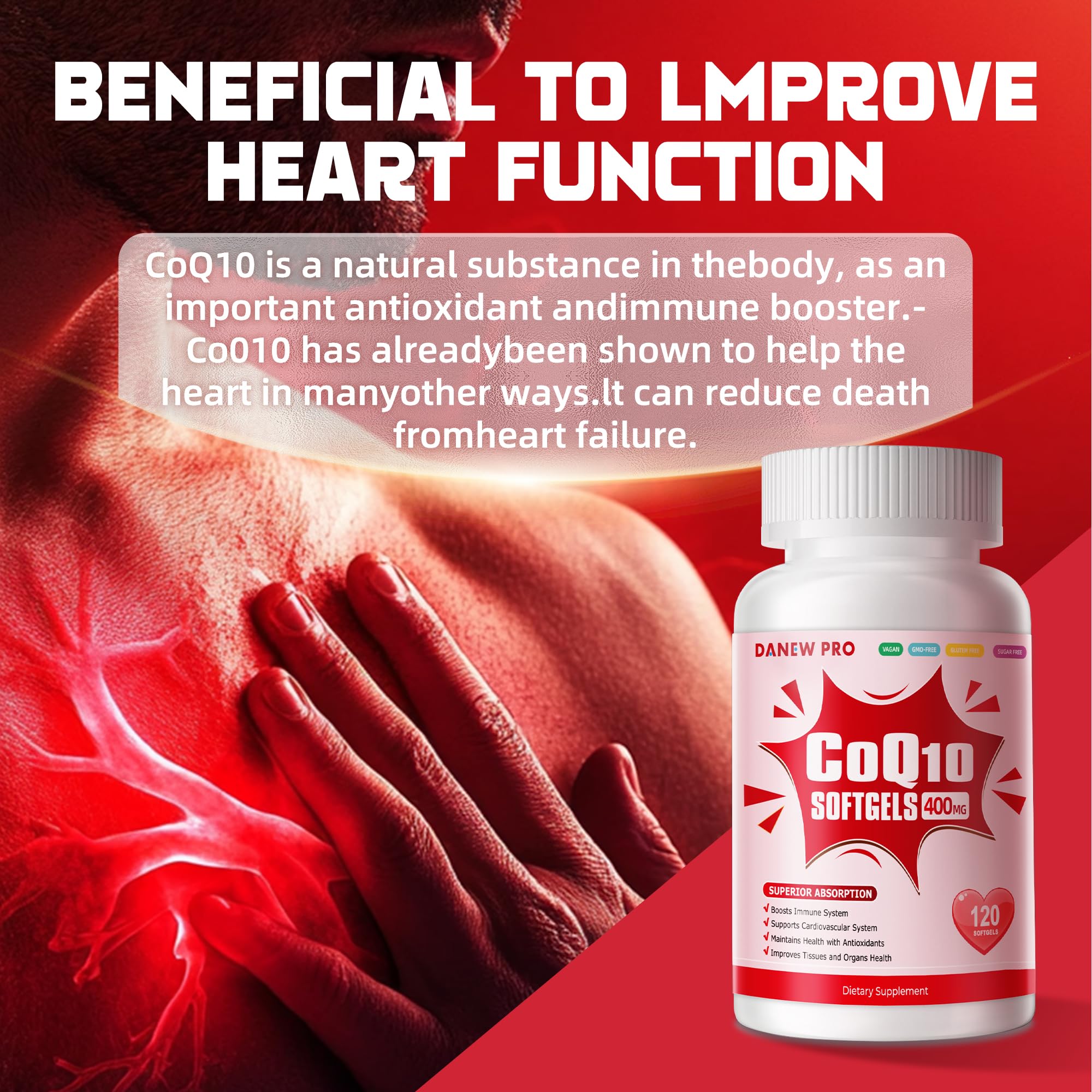 DANEW Pro CoQ10-400mg Softgels in a lifestyle setting