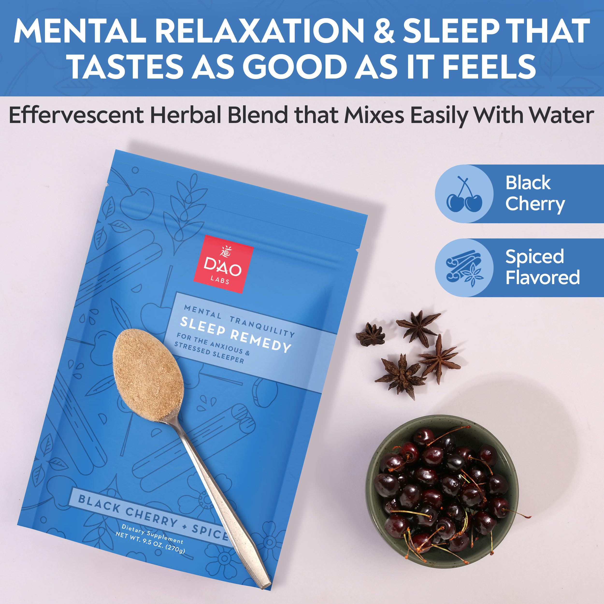 DAO Labs Mental Tranquility Herbal Powder serving suggestion