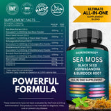 Darkingwings Organic Sea Moss Capsules side view showing capsule details
