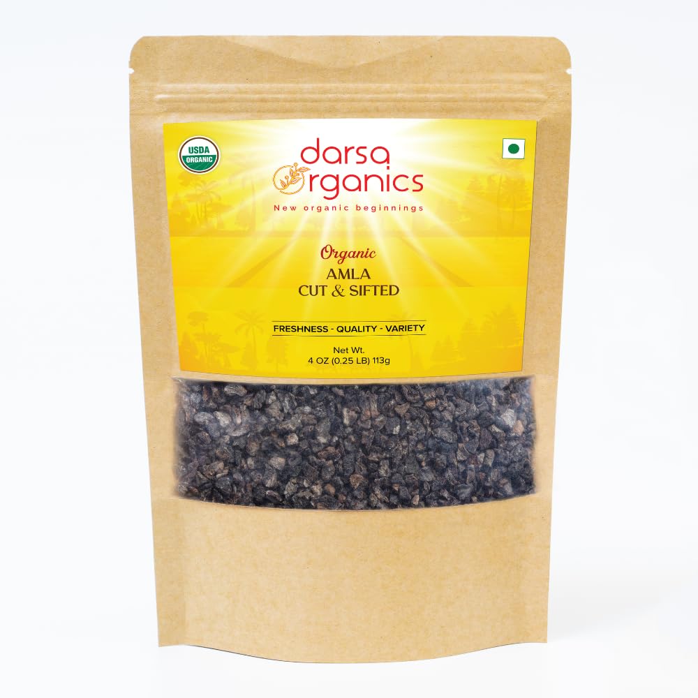 Darsa Organics Amla Berry Dried Fruit front view in resealable pouch