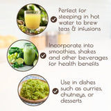 Darsa Organics Amla Powder 8 oz being mixed in a smoothie