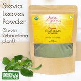 Darsa Organics Stevia Powder 472g in a kitchen setting with coffee