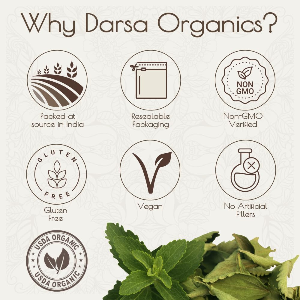 Darsa Organics Stevia Powder 472g resealable pouch open