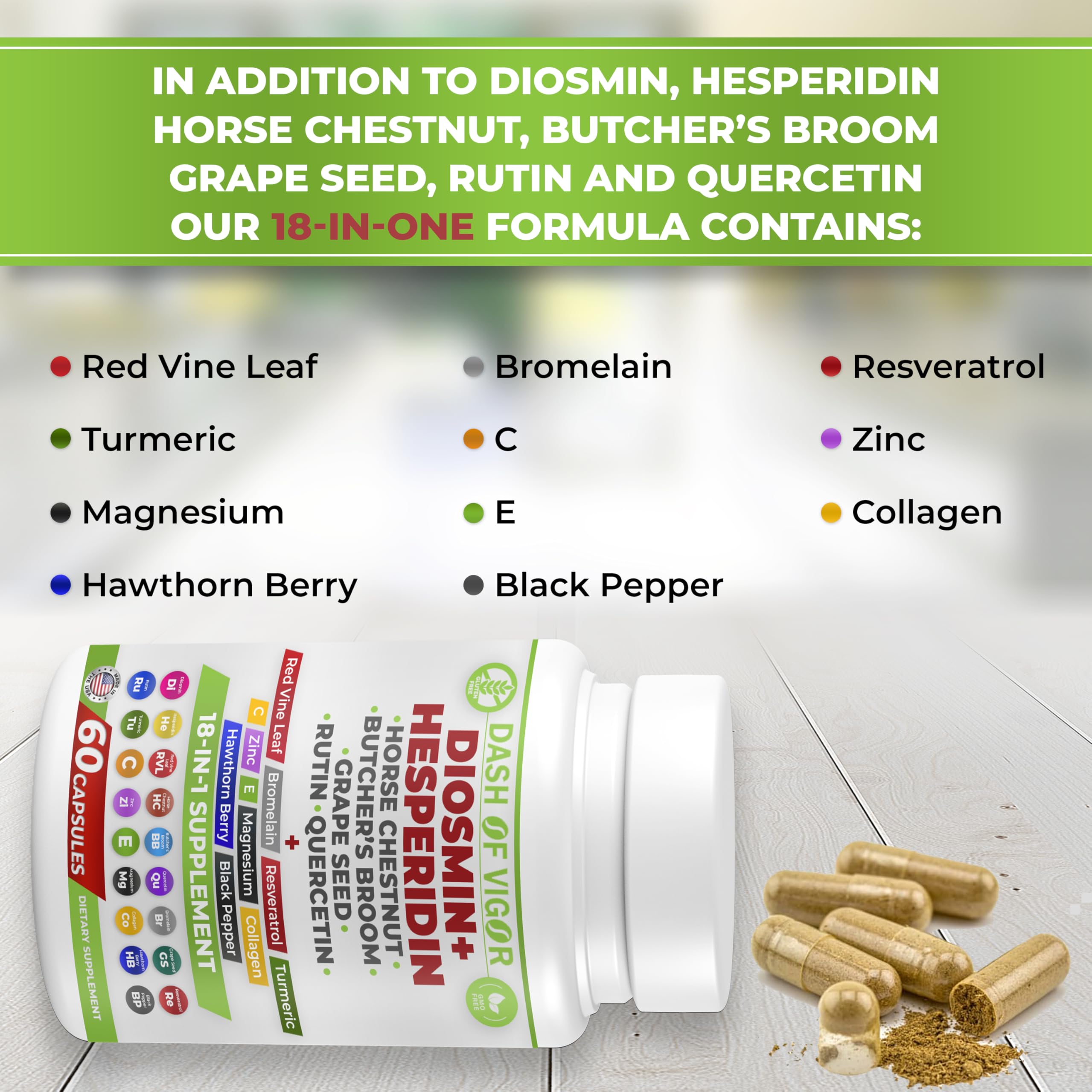 DASH OF VIGOR DOFV Diosmin Hesperidin Supplement ingredients list