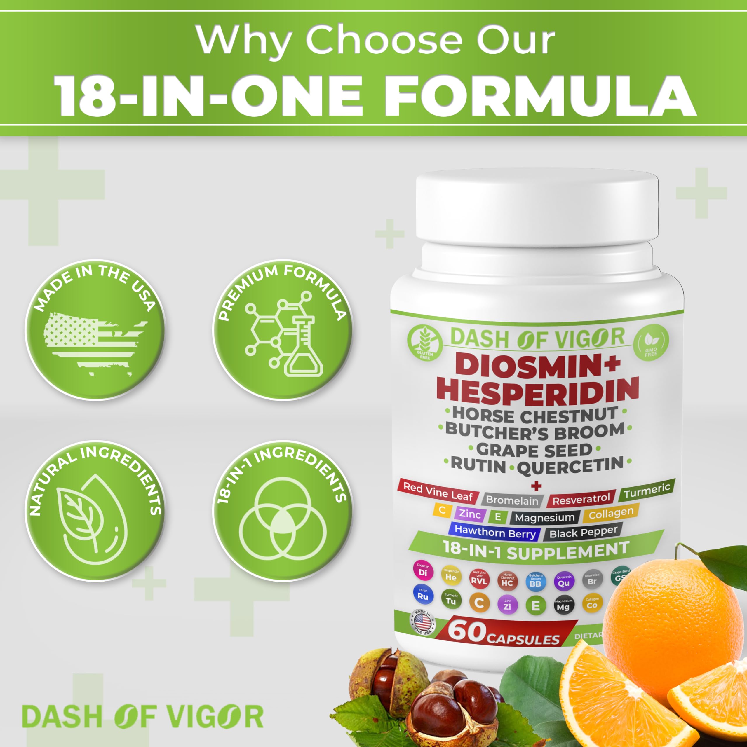 DASH OF VIGOR DOFV Diosmin Hesperidin Supplement packaging