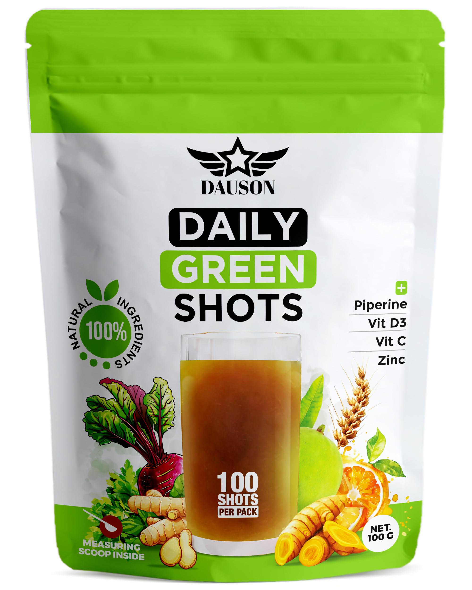 DAUSON Daily Greens Powder 100g front view packaging
