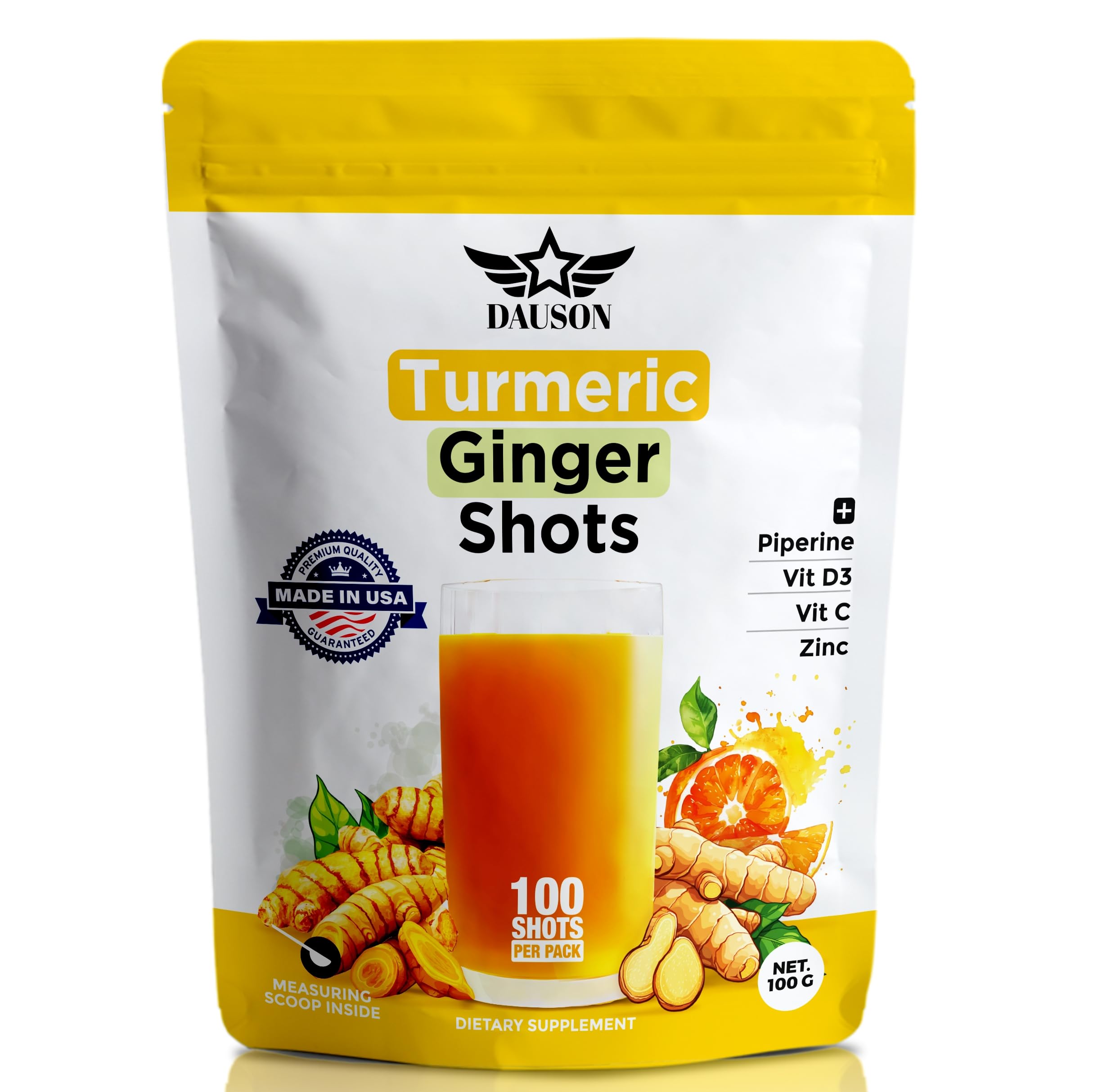 DAUSON Ginger Turmeric Powder 100g front view