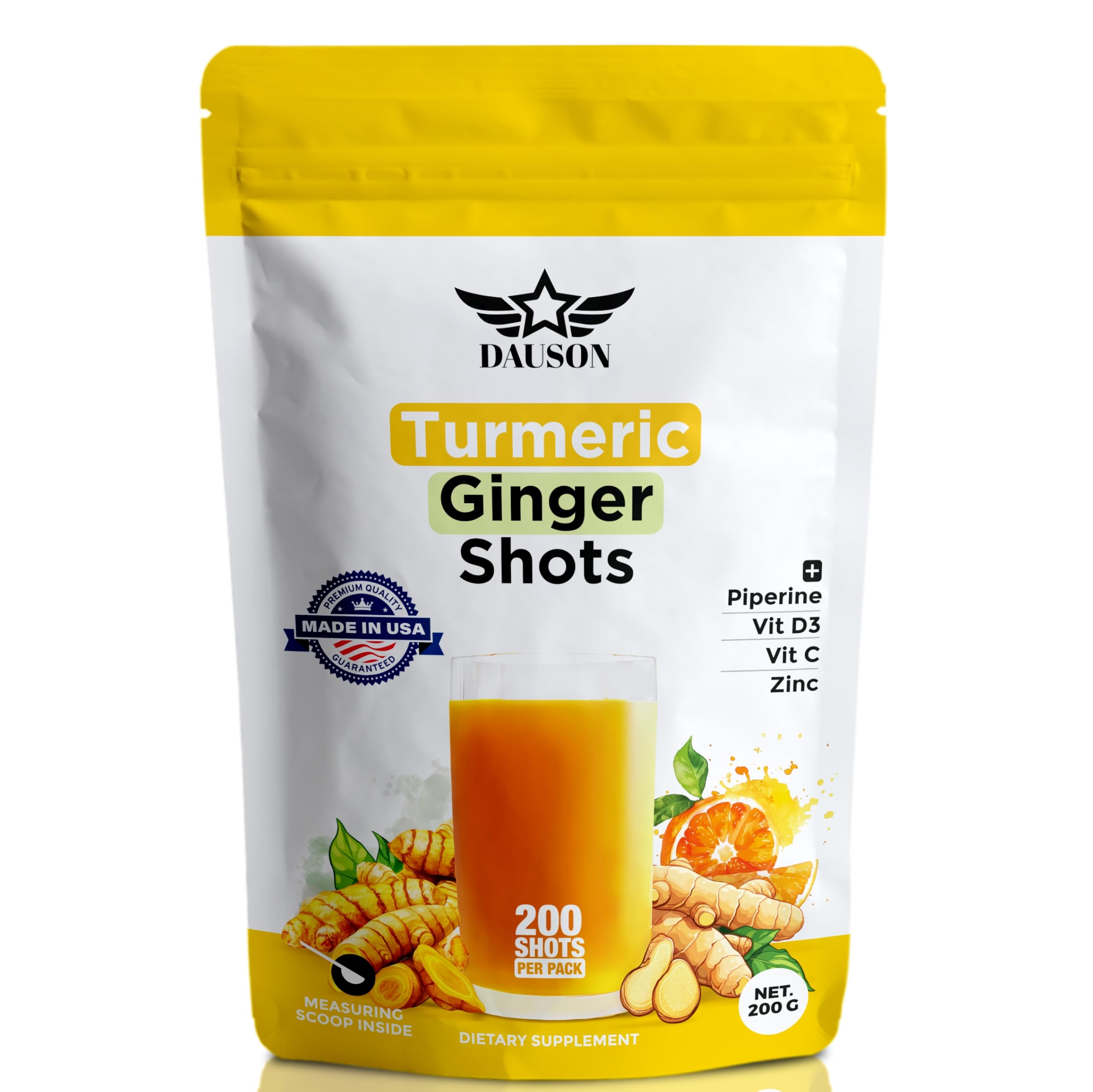 DAUSON Ginger Turmeric Powder 200g front view