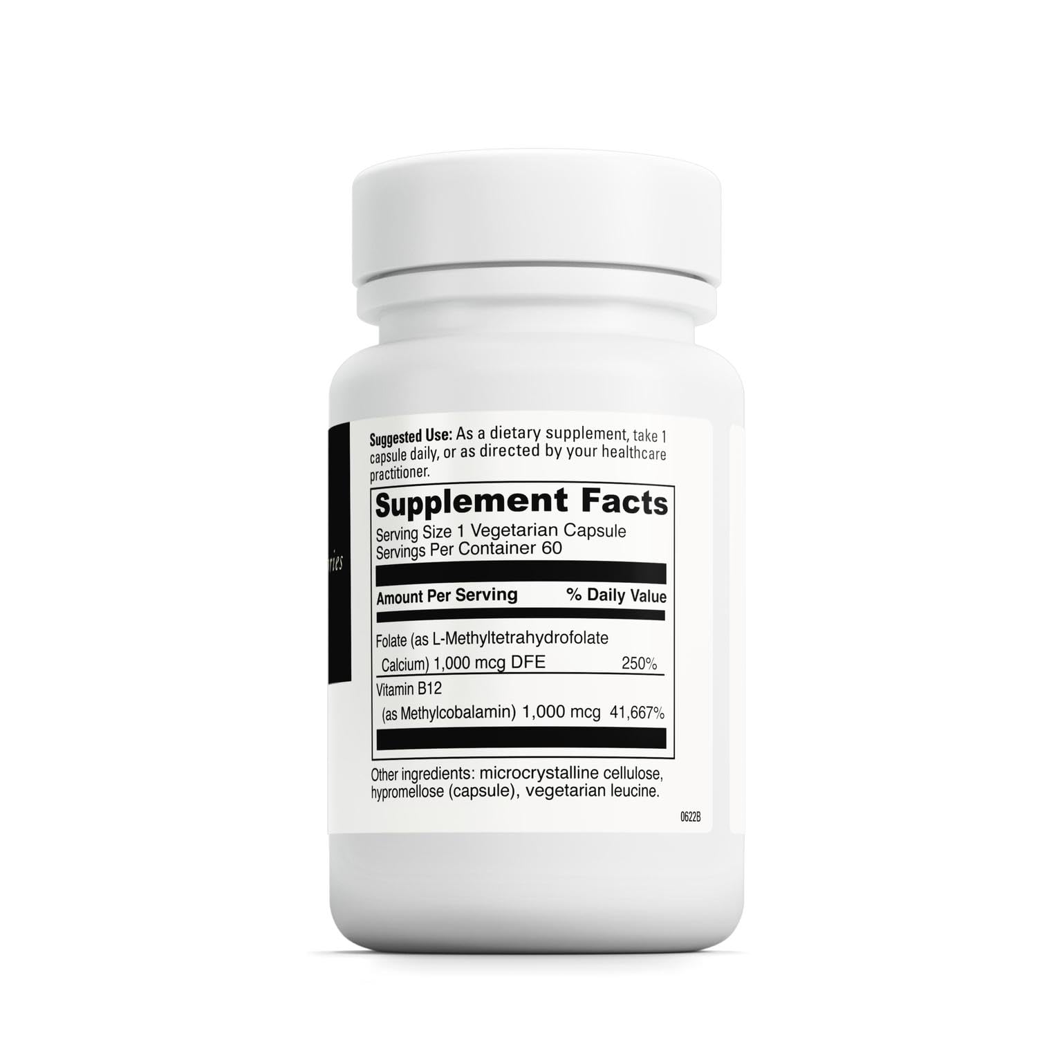 DAVINCI 5-MTHF/B12 MC 2000 Vitamin B12 Supplement side view