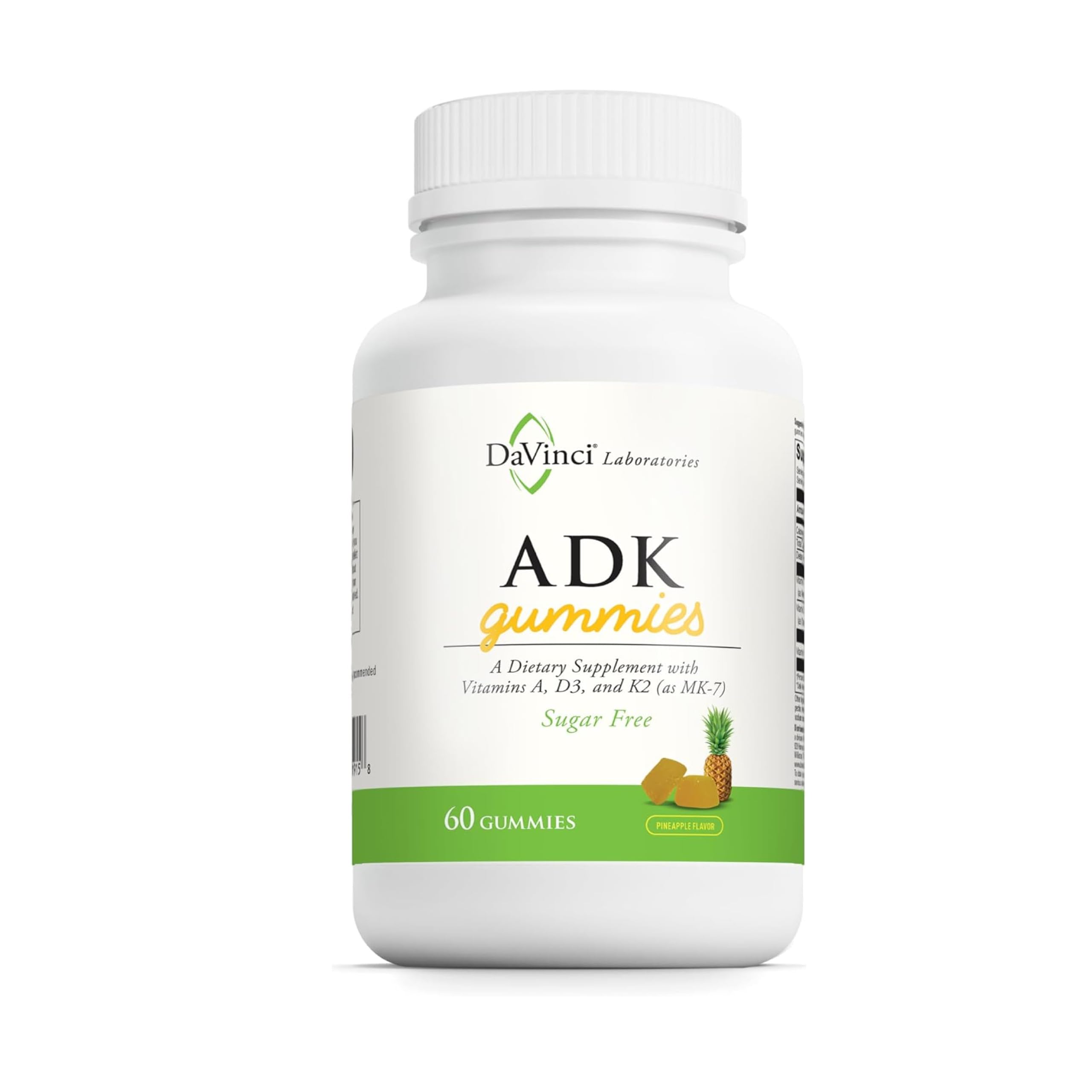 DAVINCI ADK Gummies front view, pineapple flavour