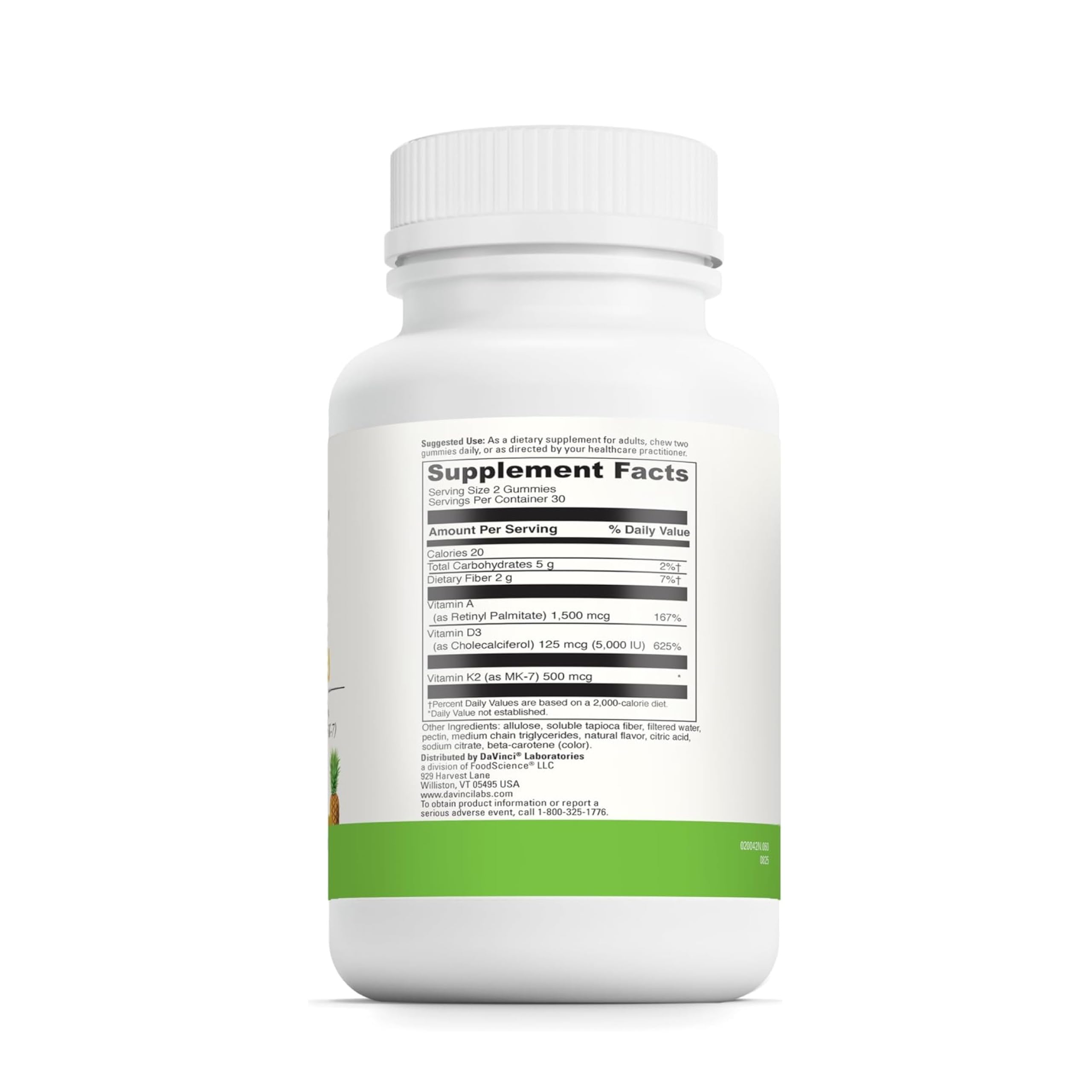 DAVINCI ADK Gummies packaging side view
