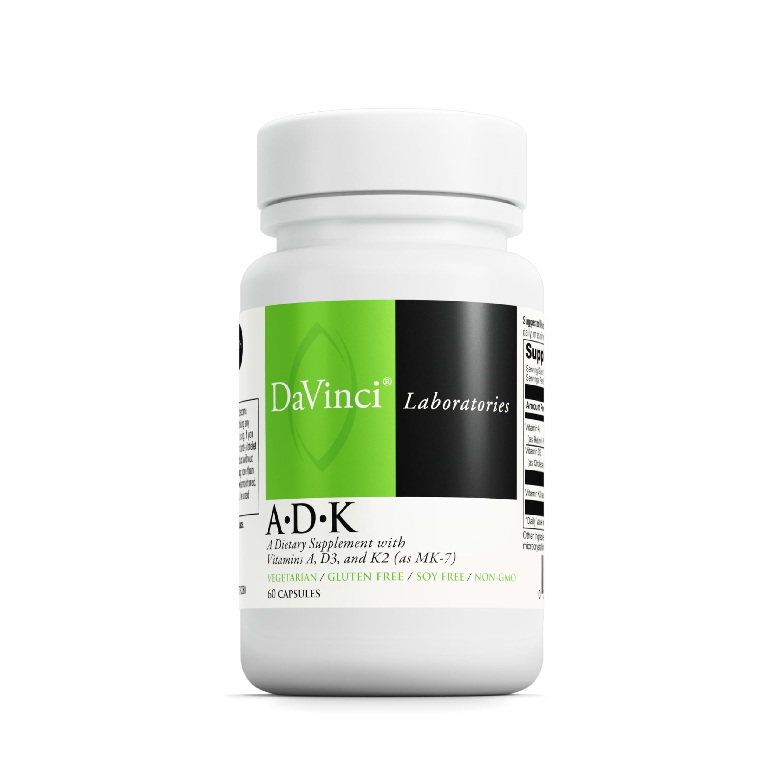 DAVINCI ADK Multivitamins front view with capsule bottle